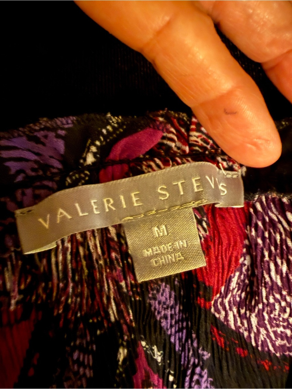 Valerie Stevens M Boho Abstract Print Sheer Tunic Blouse Purple - Picture 5 of 5